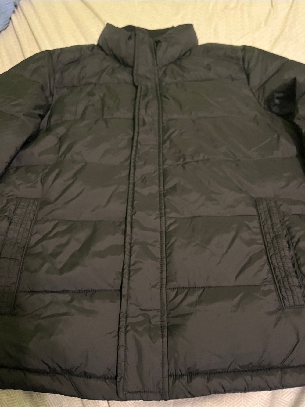 Andrew Marc Black Quilted Puffer Jacket with High Collar